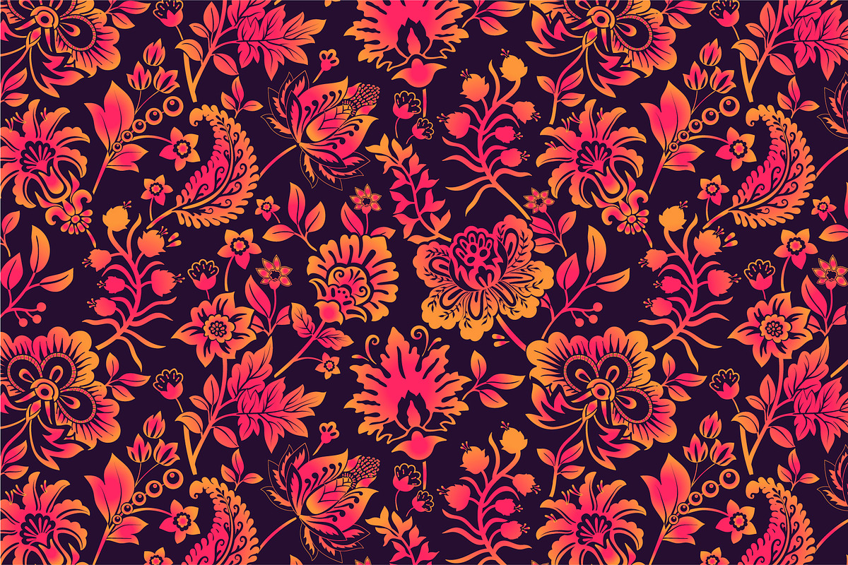 8 Floral Gradient Patterns, a Pattern Graphic by Sunny_Lion (Photo 5 of 9)