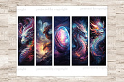 Dragon Bookmarks Printable | Magical, an Animal Illustration by GlamArtZhanna (Thumbnail 2 of 3)