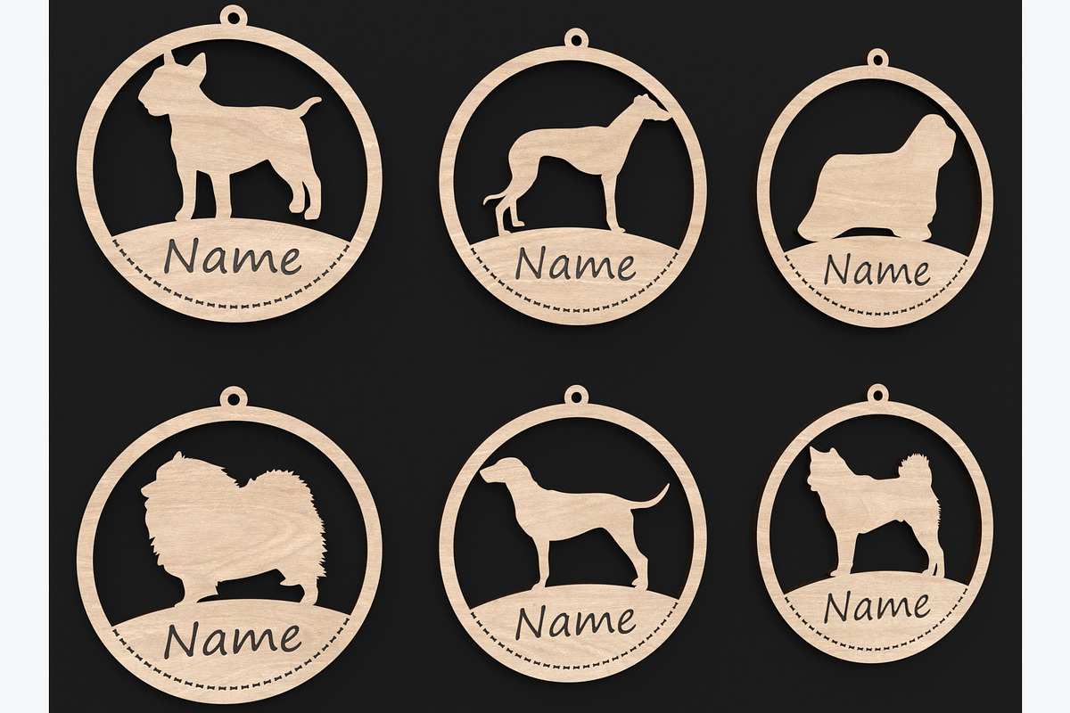 40 Custom Dog Ornaments Laser Files, an Object Graphic by ThemeXDigital (Photo 5 of 9)