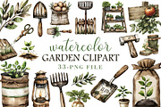 Watercolor Garden Clipart, an Illustration by Libby Wishes (Thumbnail 1 of 5)