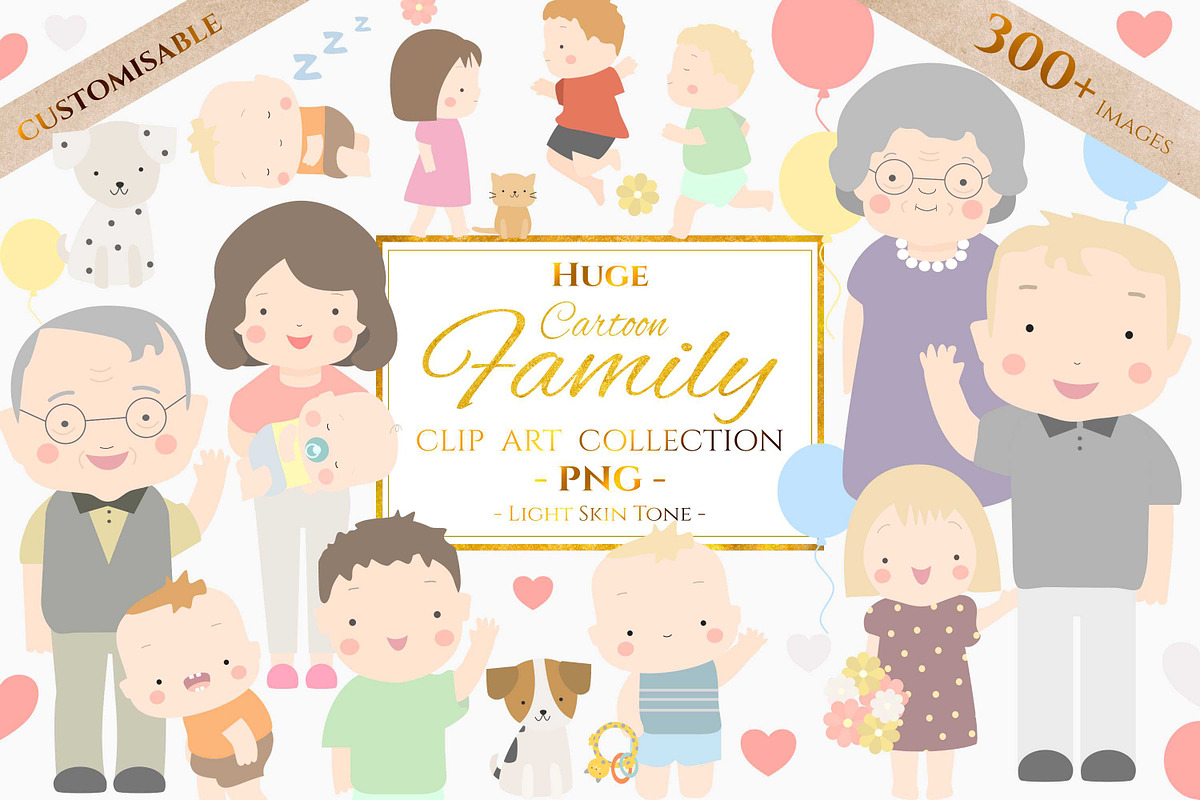 HUGE Cartoon Family Clip Art Set, a Graphic by Jen Digital Art (Photo 1 of 3)