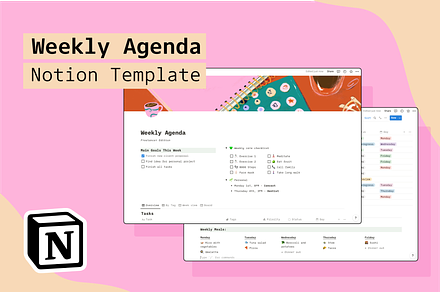 Cute Notion Weekly Agenda, an App Template by Marinastu