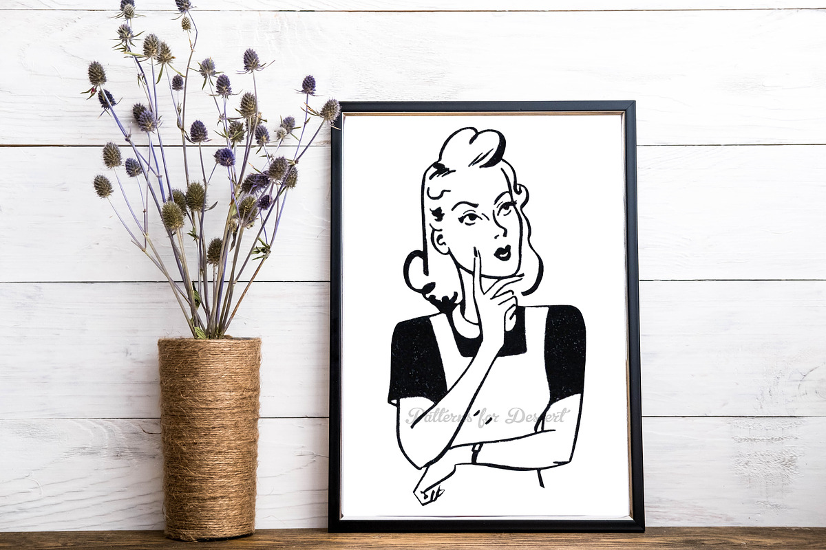 Black & White Mother's Day Clipart, a Person Illustration by Patterns for Dessert (Photo 3 of 4)
