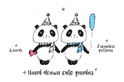 Hand drawn cute pandas, an Animal Illustration by Tkoko vectors & patterns (Thumbnail 1 of 6)