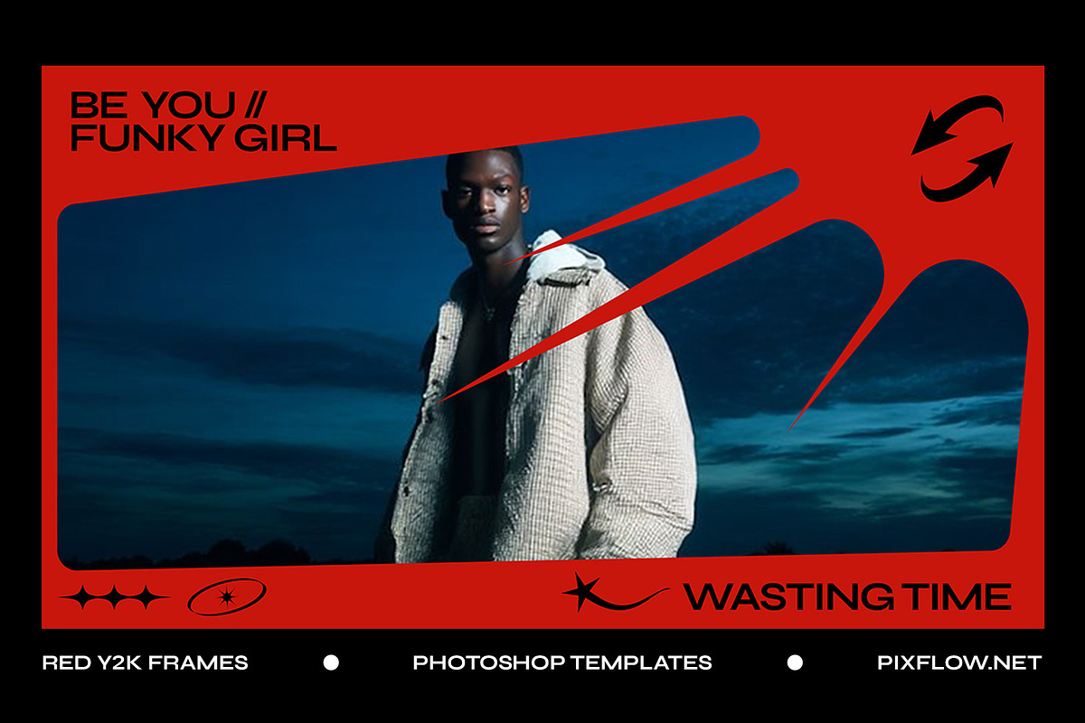 Red Y2K Frames V2, a Social Media Template by Pixflow (Photo 5 of 9)