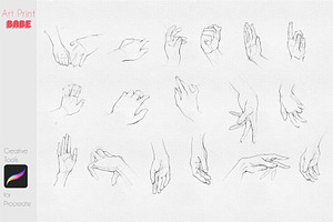 Hand Figure Stamps Guide Sketch Art