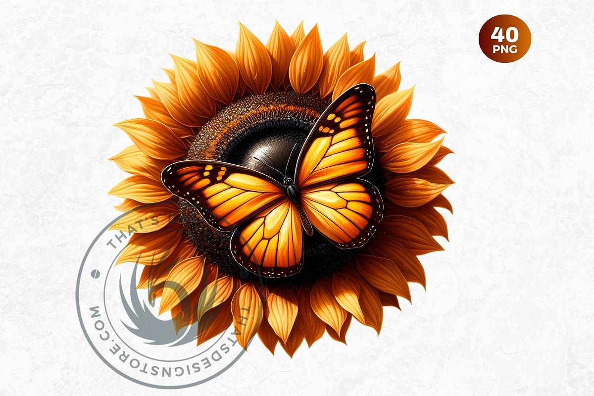 Autumn Butterfly and Flower Cliparts, an Animal Illustration by ThatsDesignArt (Photo 6 of 10)
