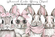 Whimsical Easter Bunny Clipart PNG, an Illustration by Black Bird Studio (Thumbnail 1 of 5)