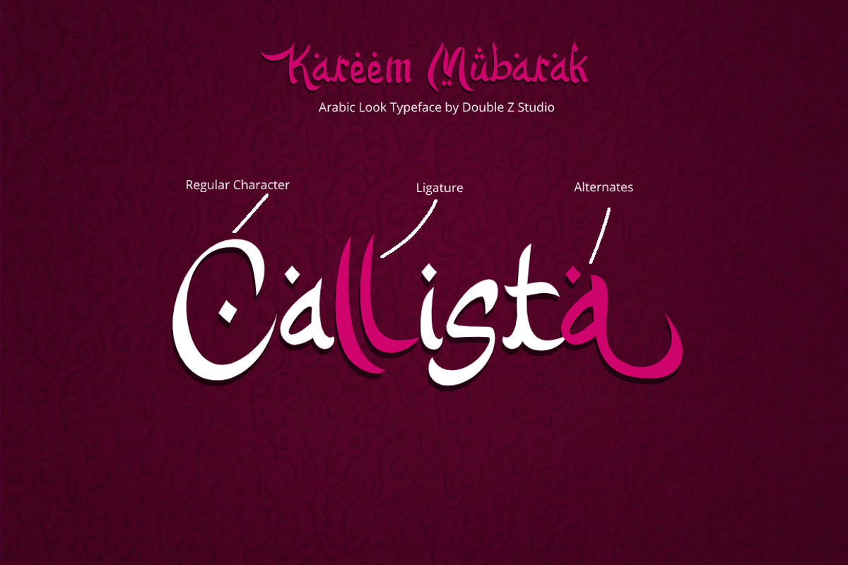Kareem Mubarak Arabic Look Font preview 8