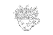 Floral Teacup Line Art Bundle, an Illustration by Gfx_Store (Thumbnail 20 of 51)