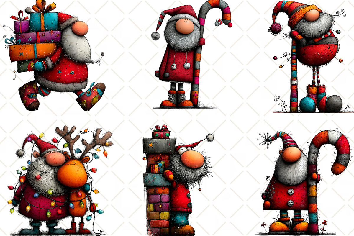 Quirky Santa Clipart, an Illustration by Black Bird Studio (Photo 4 of 5)