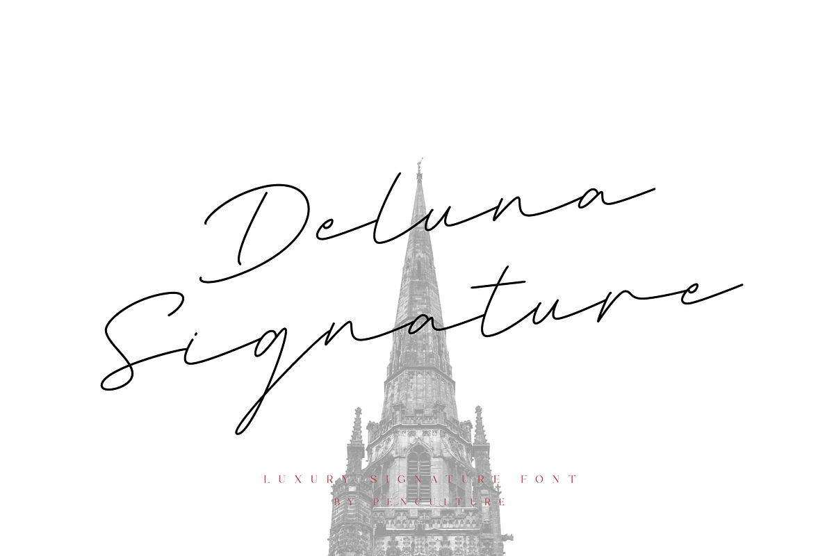 Deluna Signature Font, a Script Font by Pen Culture (Photo 1 of 10)
