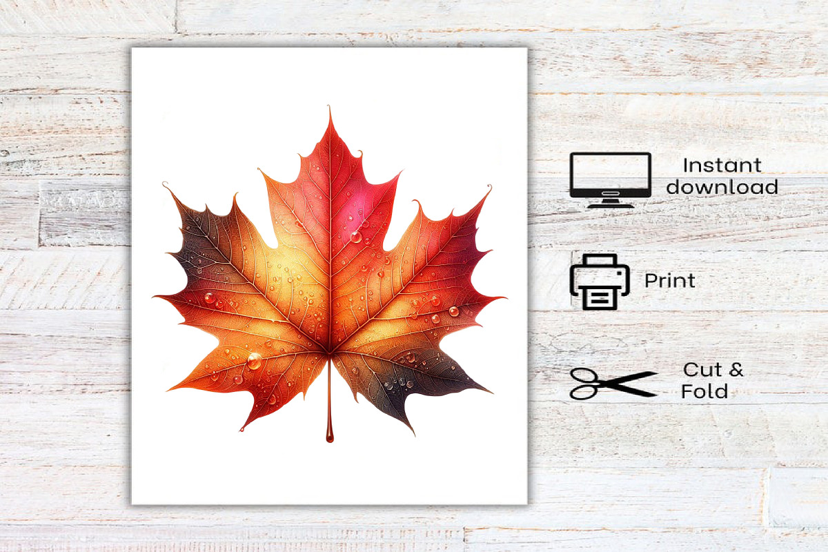 Watercolor Fall Foliage Clipart PNG, a Seasonal Illustration by Canvas Craft (Photo 7 of 7)