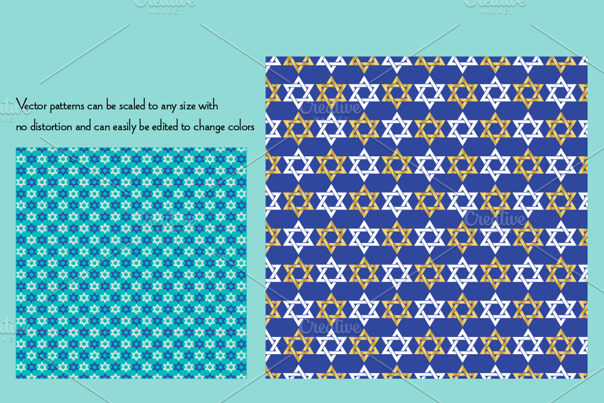 Silver Blue Hanukkah Patterns preview 3