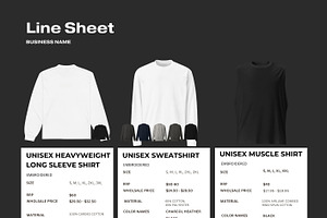 Line Sheet Canva Template