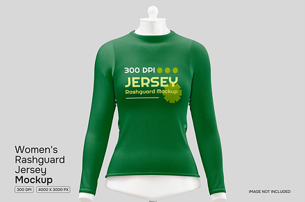 Women's Rashguard Jersey Mockup, a Shirt Mockup by Permadi Creative