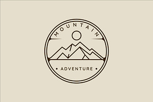 Mountain Line Art Simple Emblem Logo