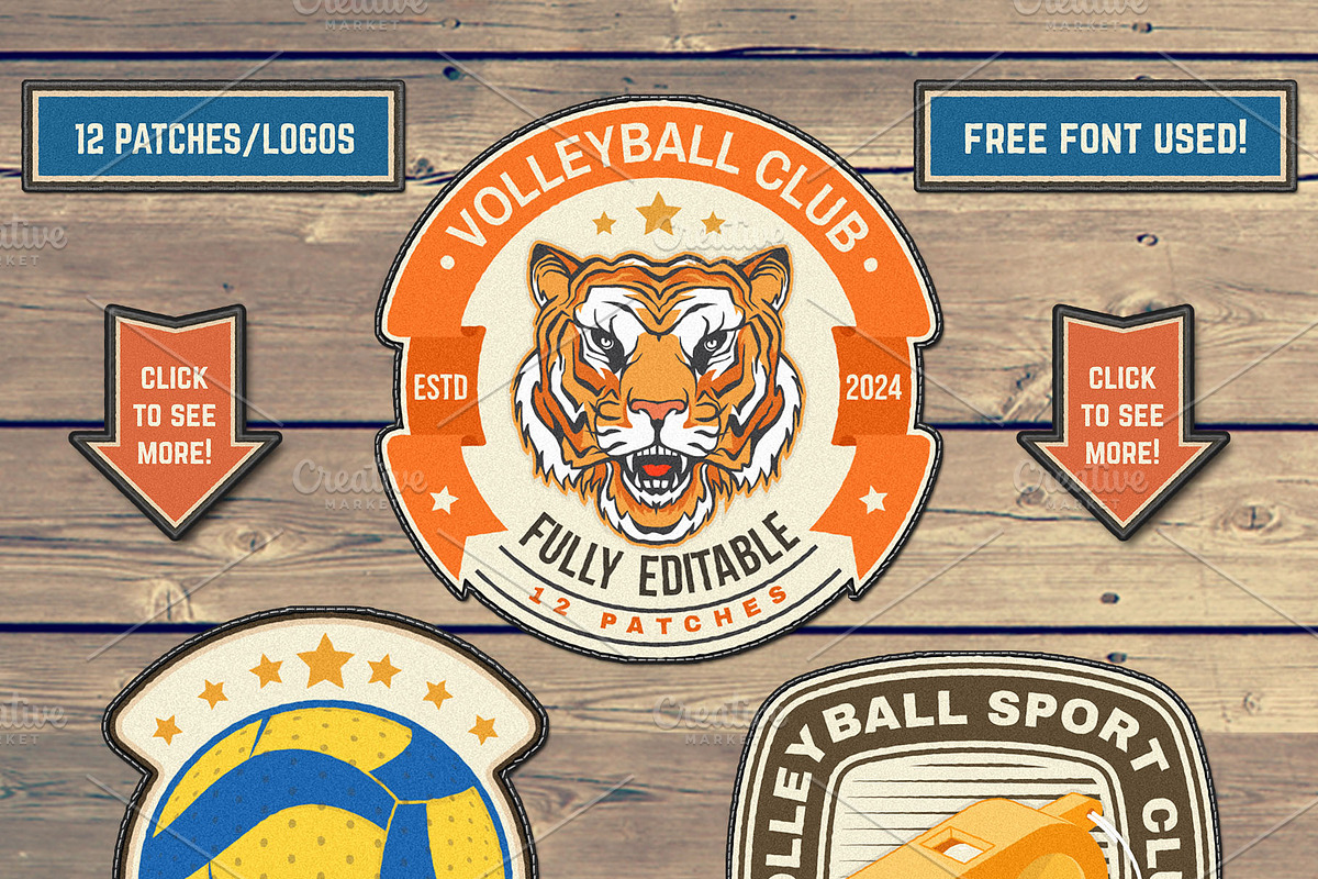 Volleyball Club Patches, a Branding & Logo Template by sivVector (Photo 2 of 2)