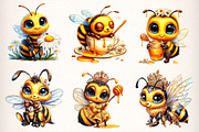 Sweet Bees Clipart, Cute Bee Clipart, an Illustration by Dream Creation (Thumbnail 6 of 7)