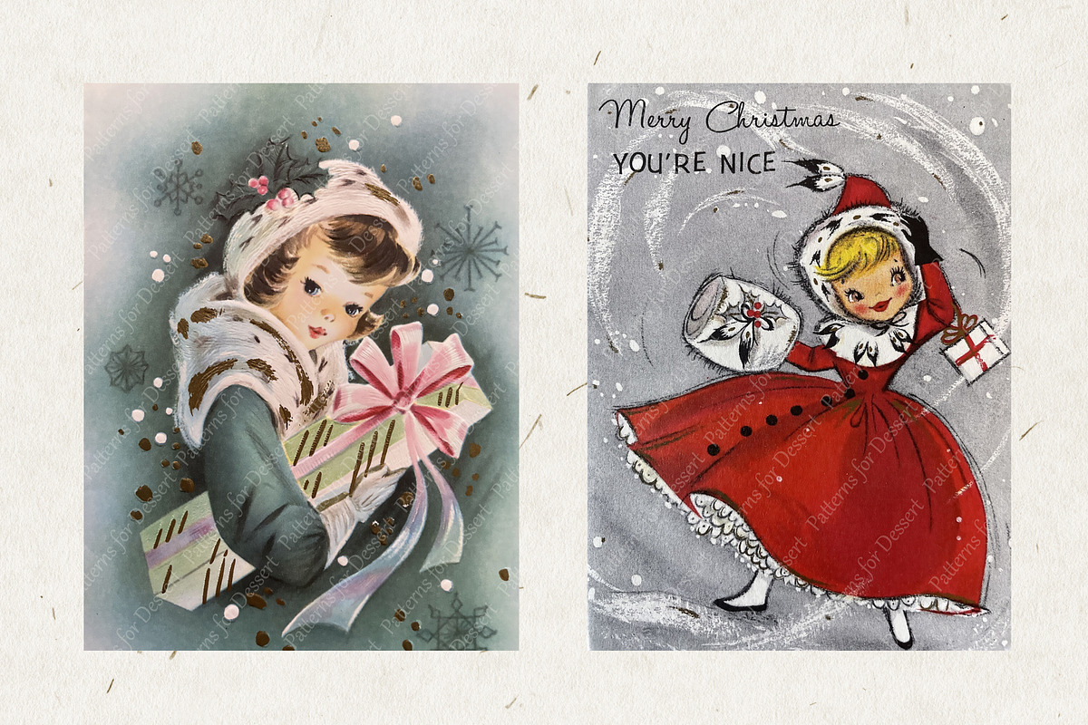 Retro Christmas Cards II, a Seasonal Illustration by Patterns for Dessert (Photo 4 of 5)