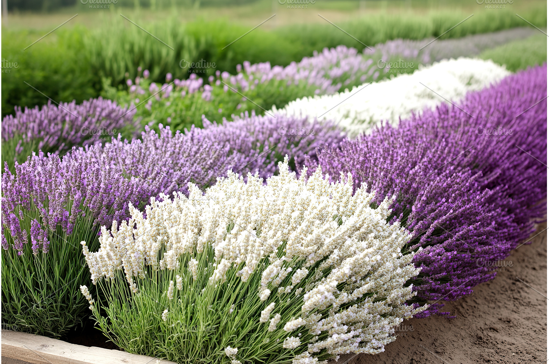 Vibrant rows of blooming lavender in, a Beauty & Fashion Photo by Lermont51