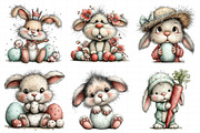 Whimsical Funny Easter Bunny Clipart, an Illustration by Daily.Designs (Thumbnail 7 of 7)