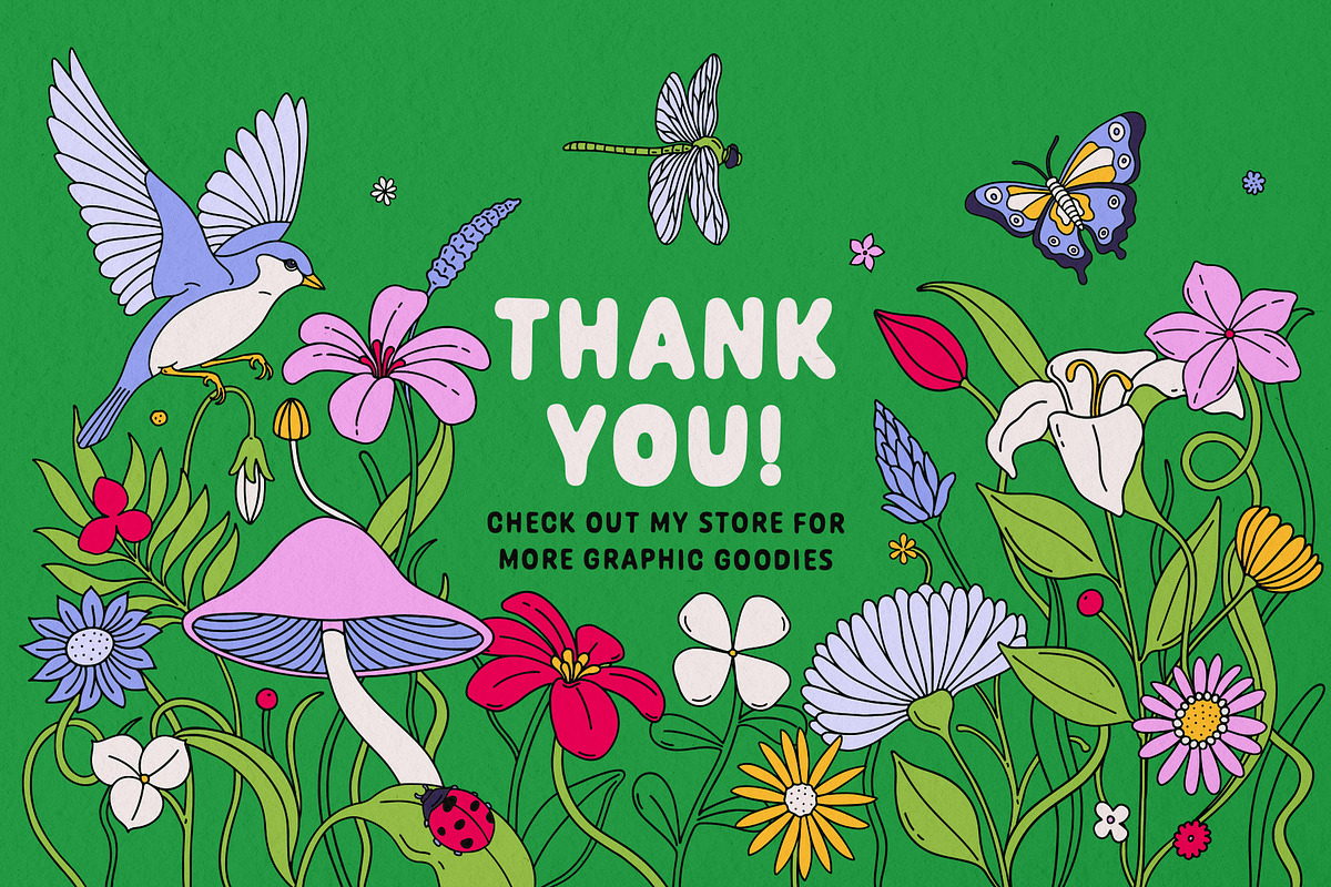 Wild Garden Vector Collection, a Pattern Graphic by rouxsupplyco (Photo 13 of 13)