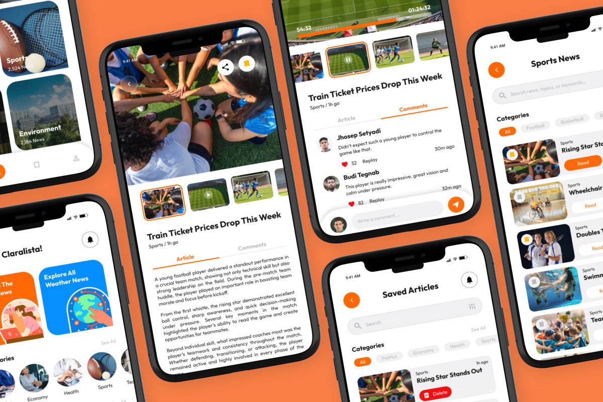 Linews - News & Media Mobile App, an App Template by trabaskriya (Photo 3 of 5)
