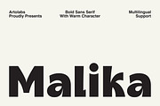 Malika | Warm & Bold Sans Serif Font, a Sans Serif Font by Artolabs (Thumbnail 1 of 8)