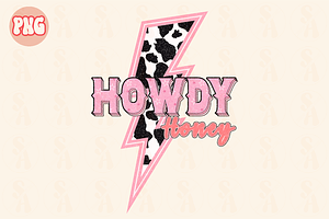 Western Howdy Honey Sublimation PNG