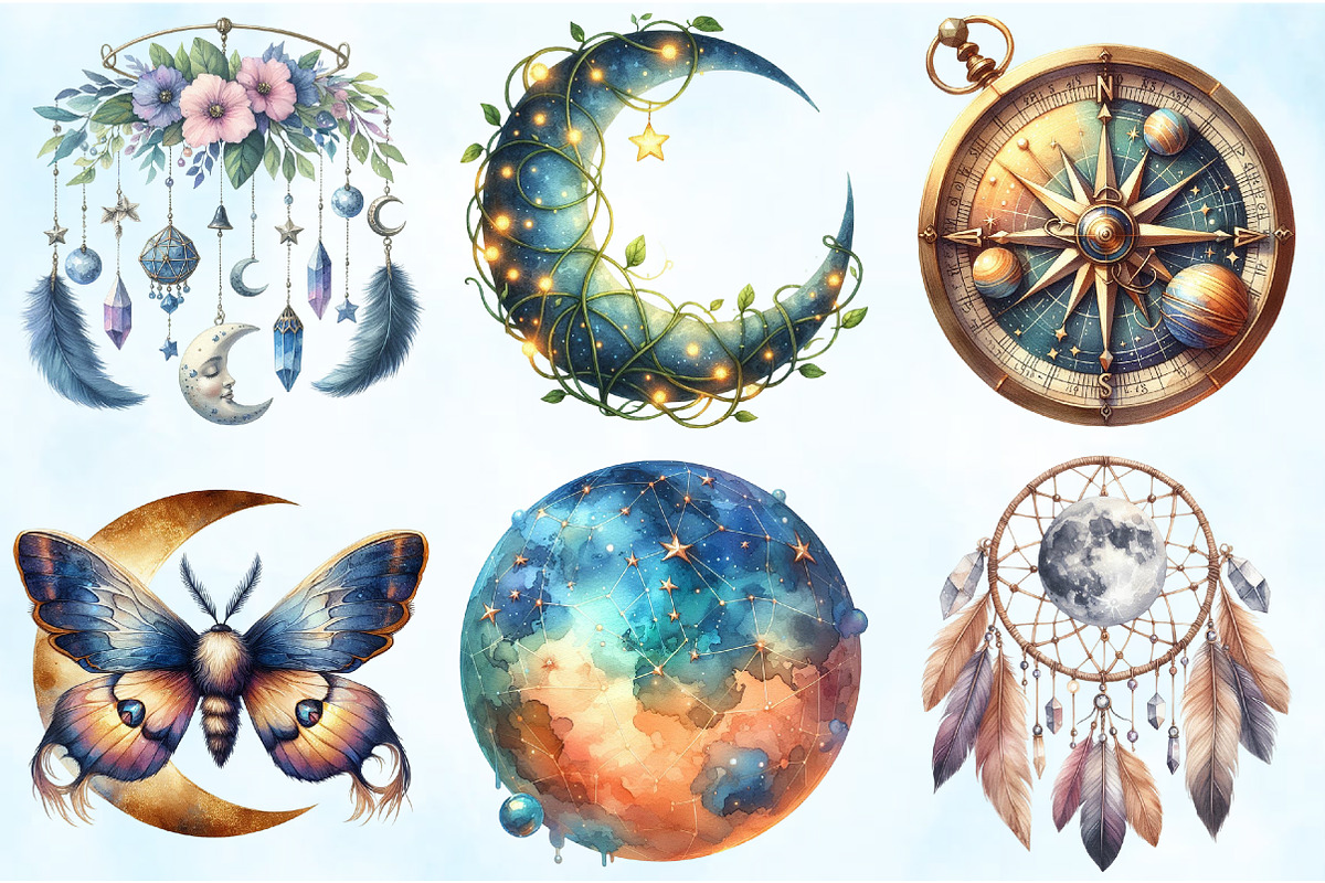 Mystic Dreamweaver Clipart, an Illustration by Craft Nest (Photo 3 of 9)
