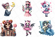 Cute Skeleton Girl PNG Clipart, an Illustration by DreamPrint404 (Thumbnail 2 of 6)