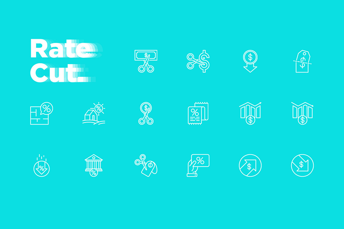Rate Cut | 16 Thin Line Icons Set, an Outline Icon by Alex Blogoodf (Photo 6 of 15)