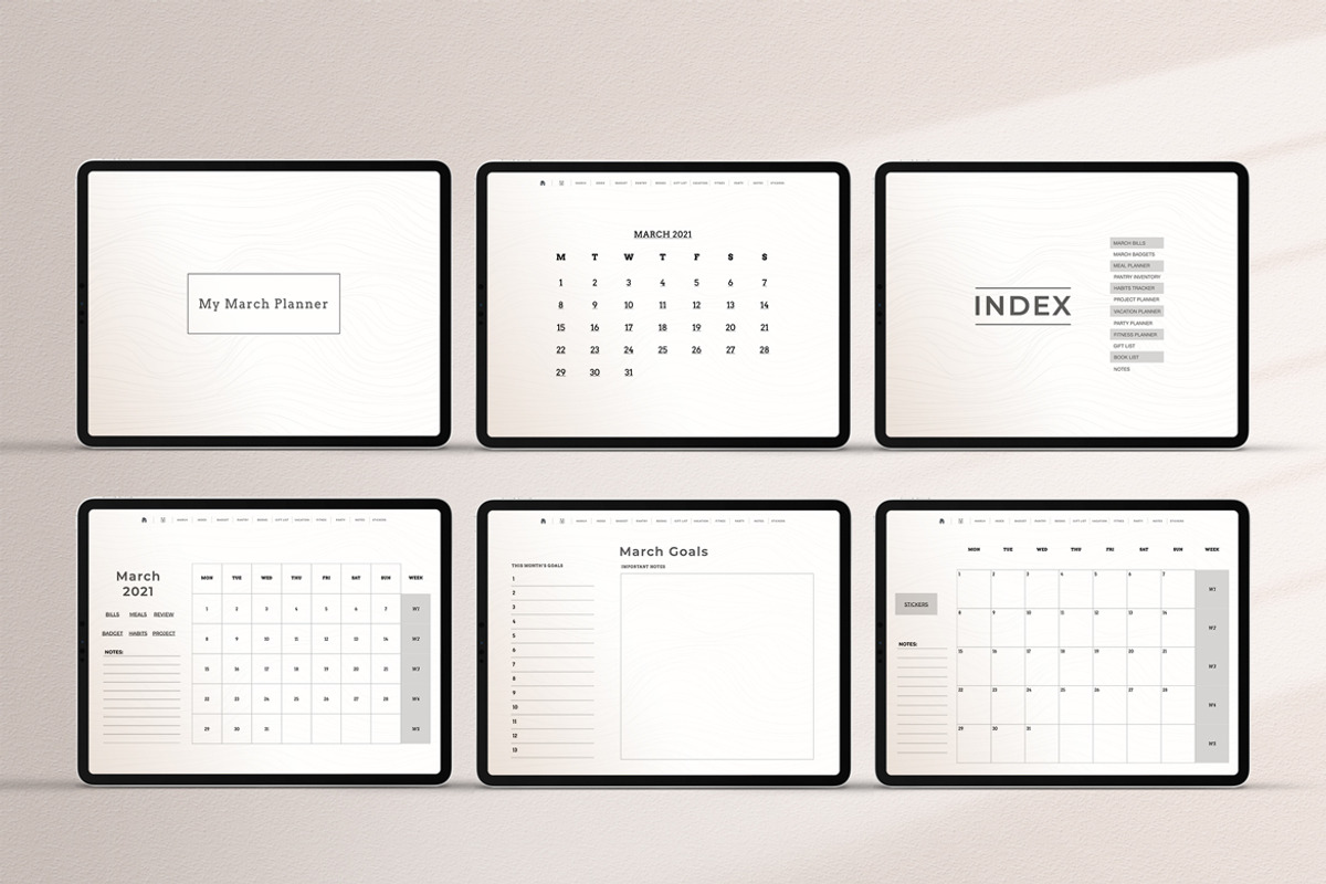 Undated Monthly Digital Planner, a Templates & Theme by Ahsanjaya (Photo 5 of 9)