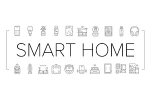 smart home wellness automation icons, a Technology Illustration by pikepicture