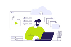 Upload files abstract concept vector, a Technology Illustration by Visual Generation
