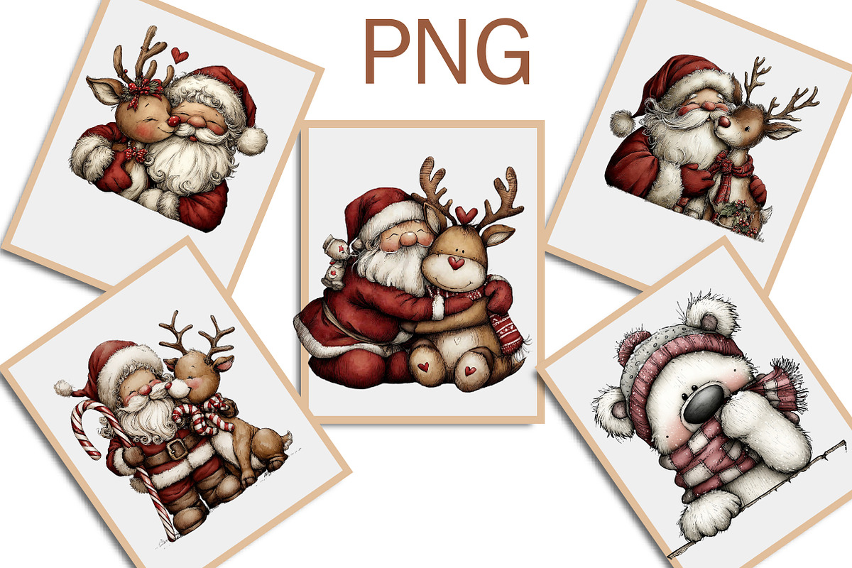 Santa Claus and Reindeer PNG, an Illustration by Libby Wishes (Photo 3 of 6)