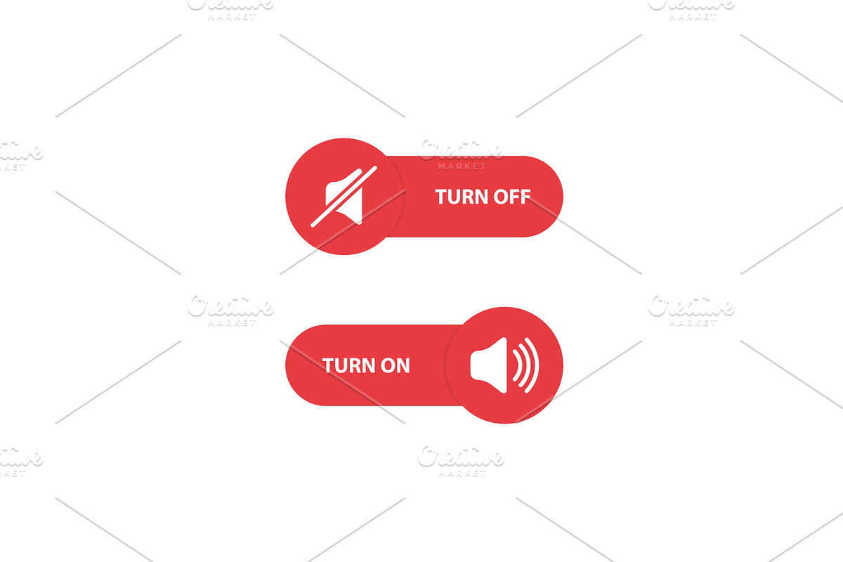 Volume control red buttons, an Object Illustration by Vector Creator