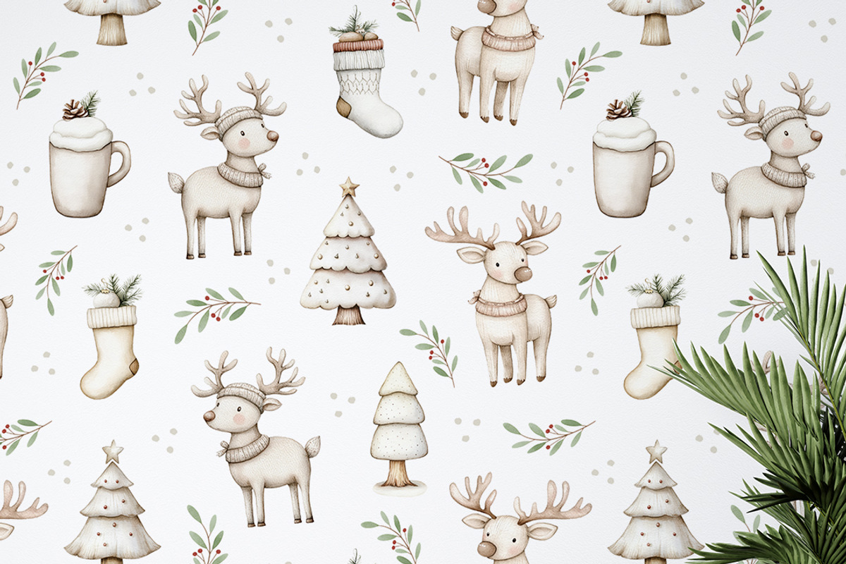 Christmas Reindeer seamless pattern, a Pattern Graphic by Kreeya Art Shop (Photo 7 of 15)