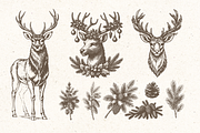 Vintage Christmas Clipart Bundle, a Decorative Illustration by ClipArtRoom (Thumbnail 6 of 8)