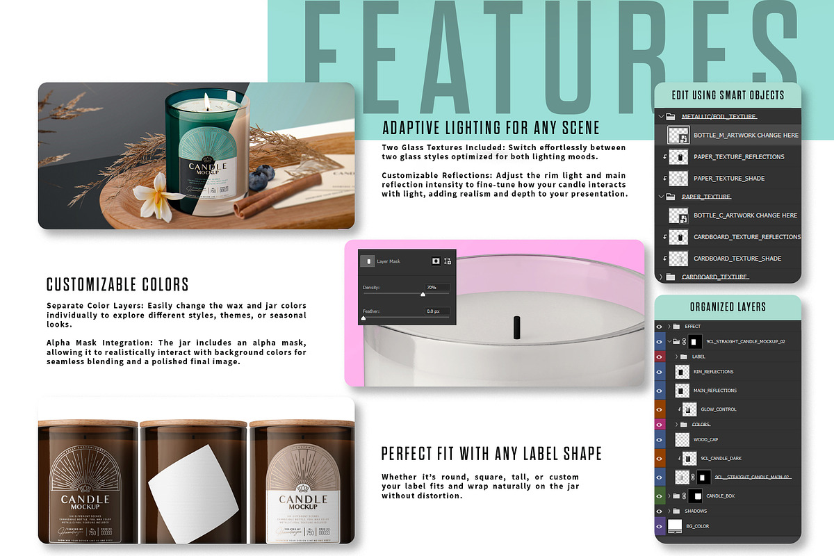 CANDLE MOCKUP, a Packaging Mockup by HexenDesigns (Photo 2 of 8)