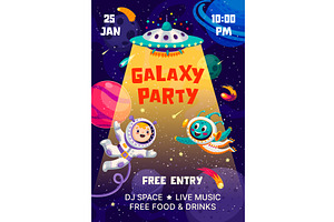 Kids Galaxy Space Party Flyer