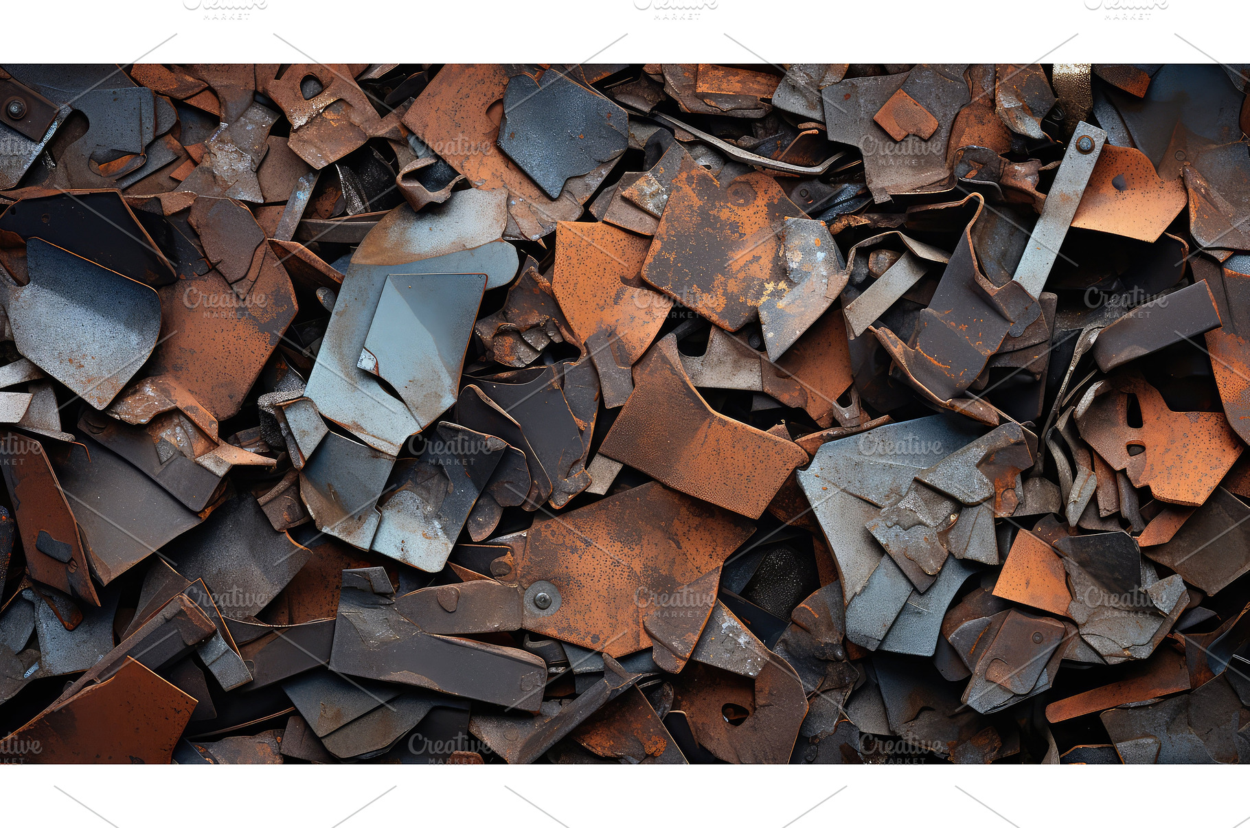 pile torn metal ai generated, an Industrial Photo by pikepicture