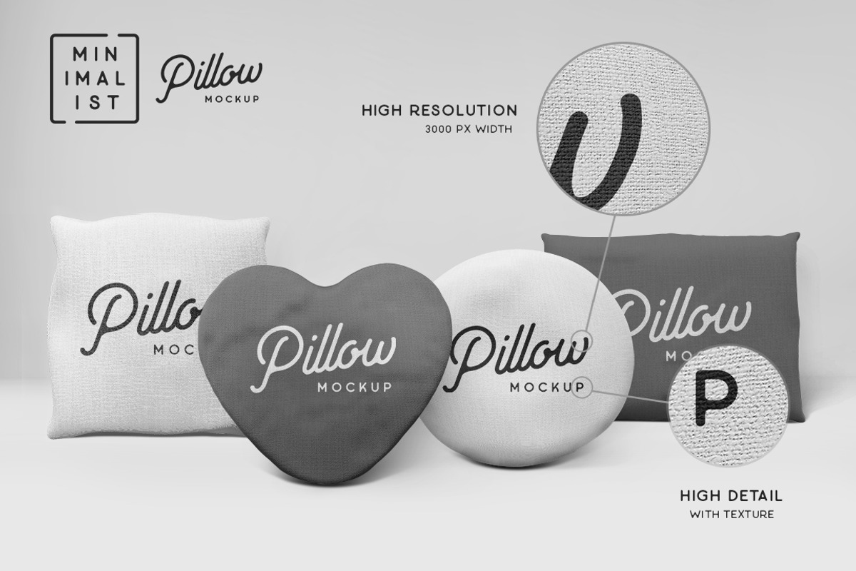 Minimalist Pillow Mock-Up, a Product Mockup by Wandery Supply (Photo 2 of 6)