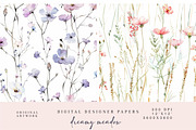 Pink Meadow Flowers Pattern Set, a Pattern Graphic by Patishop Art (Thumbnail 4 of 7)
