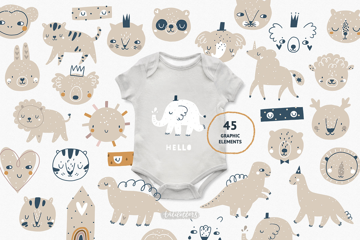 Baby Animals & Pastel Rainbows, an Animal Illustration by tatiletters (Photo 3 of 8)