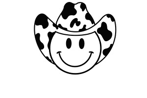 Cowboy Happy Face, Cow Print SVG
