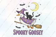 Halloween Witch Goose Spooky Goosey, an Illustration by CraftArtStudio (Thumbnail 1 of 4)