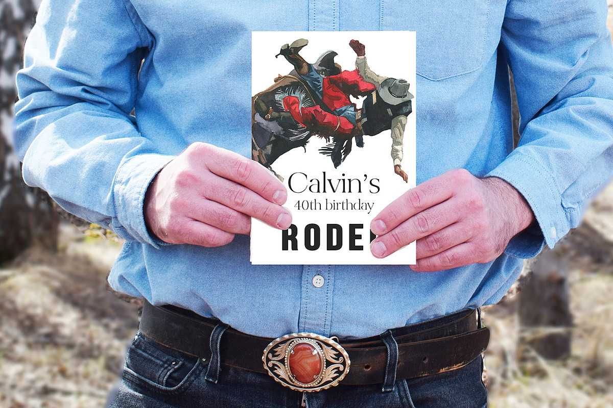 Rodeo Cowboys Watercolor Clipart, a Person Illustration by whiteheartdesign (Photo 9 of 11)