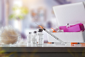 Pet allergy vaccine set with a living room in background, a Health & Medical Photo by Davizro's Market